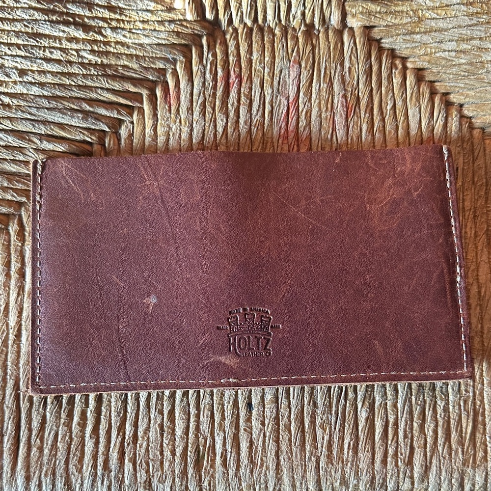 HOLTZ made in America Elegant Brown Leather Card and cash Holder - Picture 2 of 8